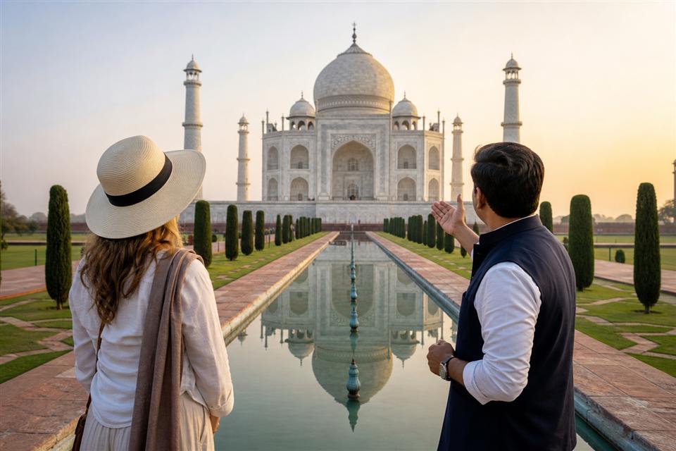 Taj Mahal sunrise view for Agra private tour